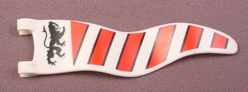Playmobil White Wavy Pennant Flag With Red Stripes And 2 Clips