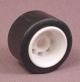 Playmobil Black Slick Front Race Car Tire With White Hub, 3147