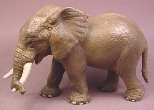 Solid PVC Female African Elephant Animal Figure, Trunk Wrapped