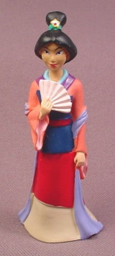 Disney Mulan Holding A Fan PVC Figure, 3 3/8" tall