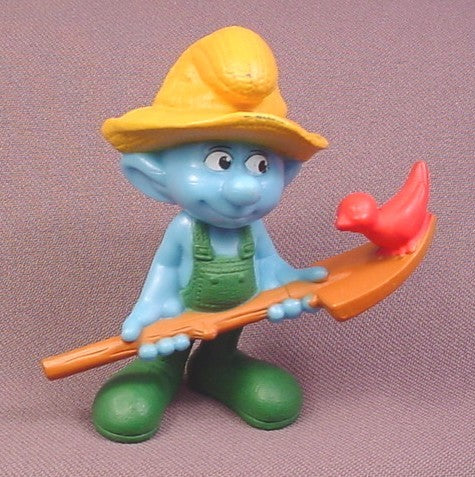 The Smurfs Movie Farmer Smurf With a A Bird On His Shovel PVC Figure ...