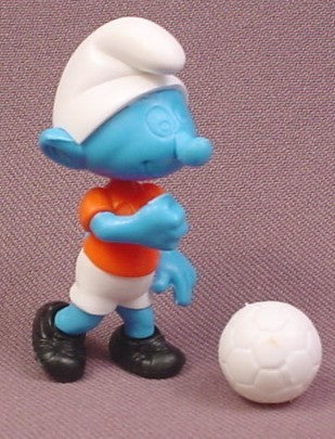 Kinder Surprise Vintage 1990 Smurf Soccer Football Player with Ball