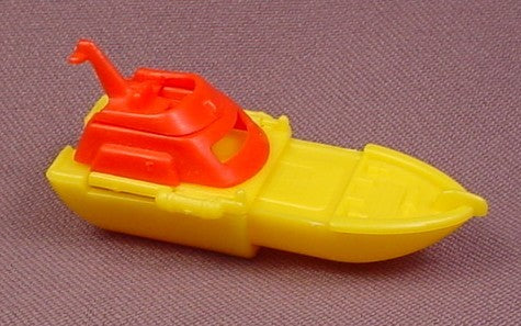 Kinder Surprise 1992 Yellow Expandable Hydro Boat, Red Cabin