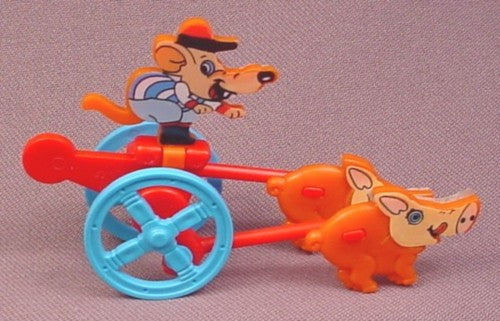 Kinder Surprise 1995 Mouse on Cart Pulled by Pigs, K95N65
