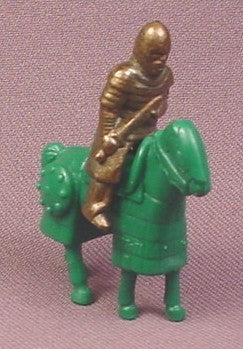 Kinder Surprise 1997 Metal Knight Figure on Dark Green Horse