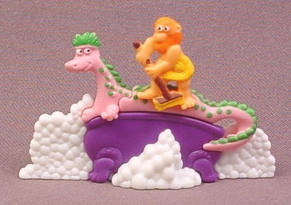 Kinder Surprise 2000 Plastic 3D Puzzle, Caveman & Dinosaur in Tub