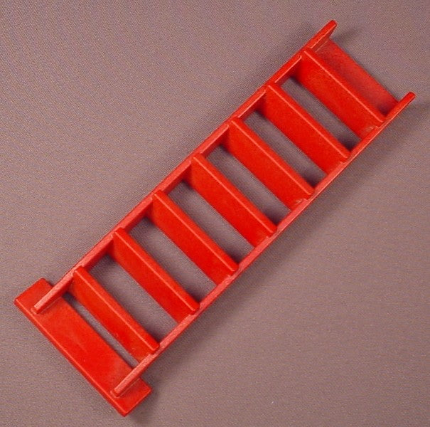 Playmobil Red Narrow 7 Rung Staircase Or Stairs With System X Sockets In The Bottom, Ladder, 6 1/2 Inches Long, 5757, 30 26 1050