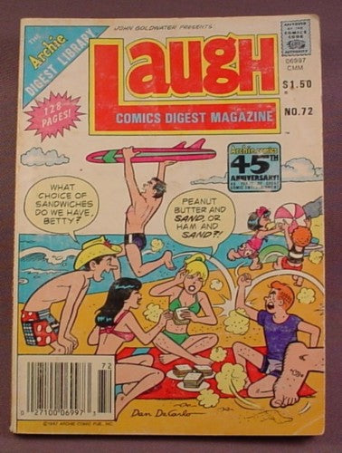 Laugh Comics Digest Magazine #72, Sept 1987, Good Condition
