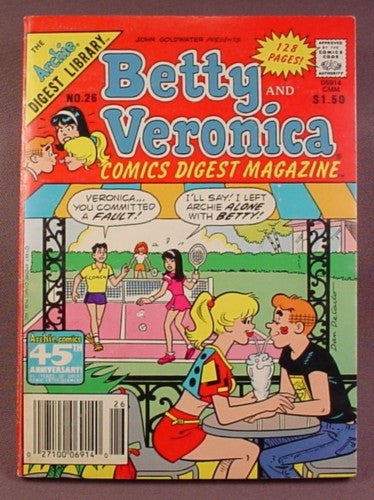 Betty And Veronica Comics Digest Magazine #26, Sept 1987, Very Good