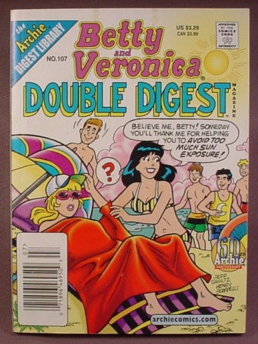 Betty And Veronica Double Digest Magazine Comic #107, Aug 2002