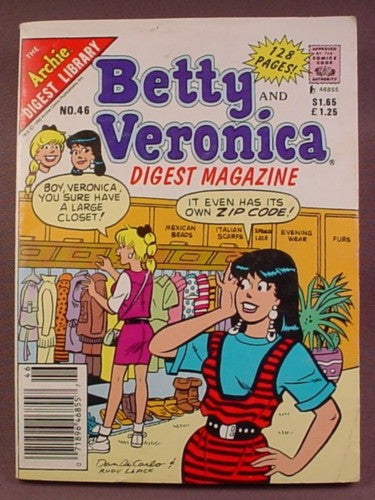 Betty And Veronica Digest Magazine Comic #46, Jan 1991