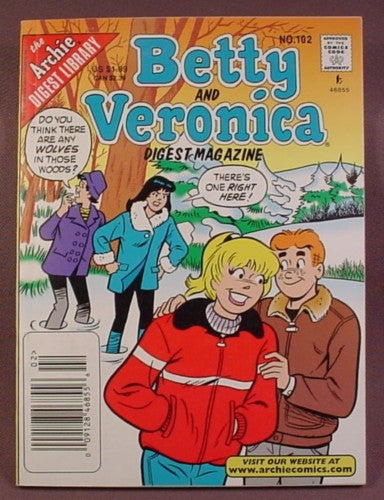 Betty And Veronica Digest Magazine Comic #102, Apr 1999
