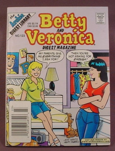 Betty And Veronica Digest Magazine Comic #123, Oct 2001