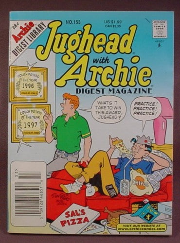 Jughead With Archie Digest Magazine Comic #153, Dec 1999