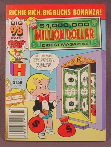 Richie Rich Million Dollar Digest Magazine Comic #2, Jan 1987