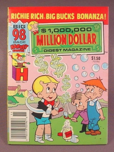 Richie Rich Million Dollar Digest Magazine Comic #7, Nov 1987