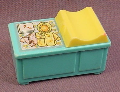 Fisher Price Vintage Turquoise Changing Table With Yellow Blanket