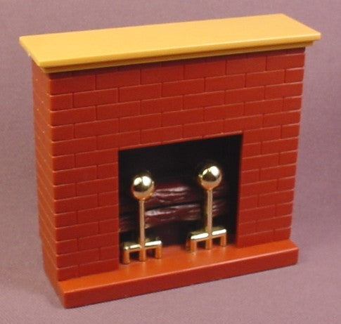 Fisher Price Vintage 250 Dollhouse Brown Simulated Brick Fireplace
