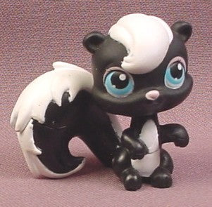 Littlest Pet Shop #85 Black & White Skunk with Blue Eyes, 2005