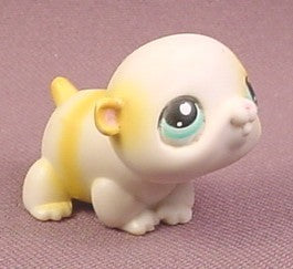 Littlest Pet Shop #137 White & Yellow Hamster with Blue Green Eyes