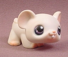 Littlest Pet Shop #30 White Mouse with Pink Ear & Feet