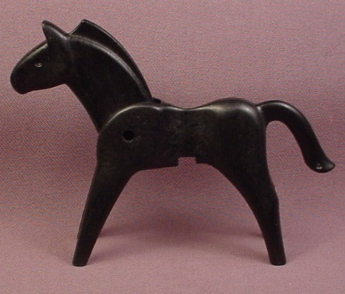 Playmobil Black Horse Old Style Movable Head 3654 3674 3888 3274