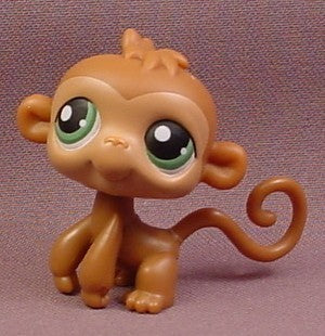 Littlest Pet Shop Twin Monkey #57, Green Eyes, 2004 Hasbro