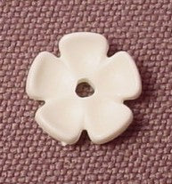 Playmobil White Flower, 5 Petal, Hole In Center To Fit On Studs