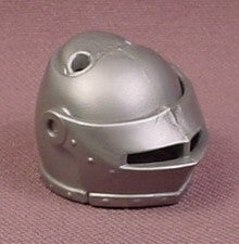 Playmobil Silver Grey Knight Helmet With Visor And Holes