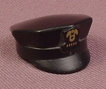 Playmobil Black Police Captain's 8 Sided Hat With A Gold Crest