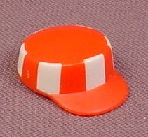 Playmobil Low Cap With Straight Sides & Bill, Red Or Orange