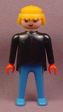 Playmobil Classic Style Male Figure With Black Torso & Arms