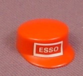 Playmobil Red Esso Service Gas Station Hat, Round Top