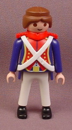 Playmobil Adult Male Naval Guard Figure, Brown Hair Tied in Back