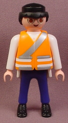 Playmobil Adult Male Crossing Guard Figure With Silver Glasses