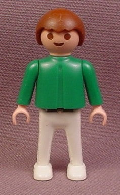 Playmobil Male Boy Child Classic Style Figure In A Green Shirt