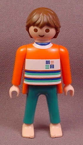 Playmobil Adult Or Teenager Male Figure With Shaggy Brown Hair