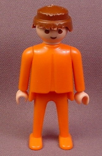 Playmobil Adult Male Classic Style Figure With All Orange Clothes