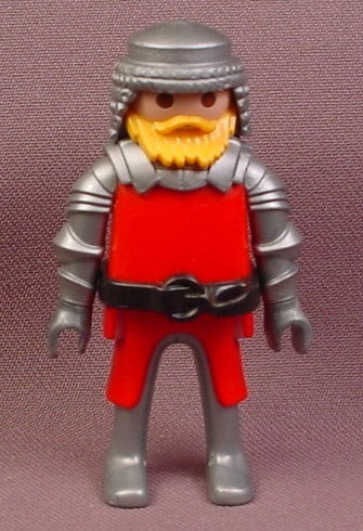 Playmobil Adult Male Knight Figure In A Red Tunic With A Split Leg