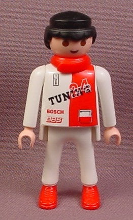 Playmobil Adult Male Race Driver Figure With A White & Red Suit