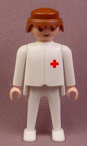 Playmobil Adult Male Doctor Figure, Brown Hair, All White Clothes