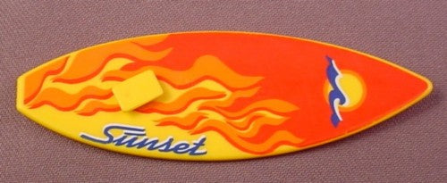 Playmobil Yellow Gold Surfboard With Flames & Sunset Design