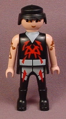 Playmobil Adult Male Crook Bandit Or Criminal Figure With Tattoos