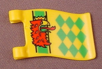 Playmobil Yellow Wavy Rectangular Flag Or Banner With 2 Clips