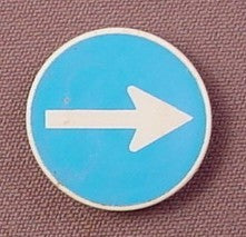 Playmobil White & Blue Round Sign With A White Arrow And A Clip