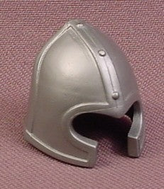 Playmobil Silver Gray Barbarian Helmet with Cheek Guards & Rivets