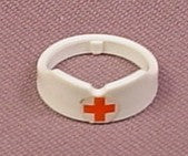 Playmobil White Nurse's Cap with Red Cross on Circlet on the Front