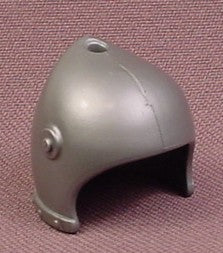 Playmobil Silver Gray Bullet Shaped Helmet With Hole For Feathers