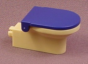 Playmobil Light Yellow Toilet with Dark Blue Lid, 3969