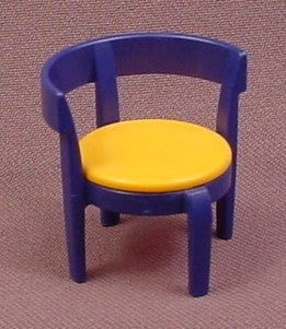 Playmobil Dark Blue Chair With Round Gold Seat Cushion, 3968 4055